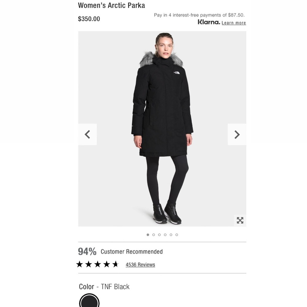 The North Face Women's Arctic Parka Down Coat TNF Black Sz XL Current VERSION